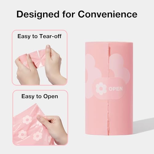 Image of VETRESKA Lavender Scented Dog Poop Bags, Leak Proof, Extra Thick and Large Pet Waste Bags for Dog Walking and Cat Litter, 36 Refill Rolls, 540 Bags, Pink