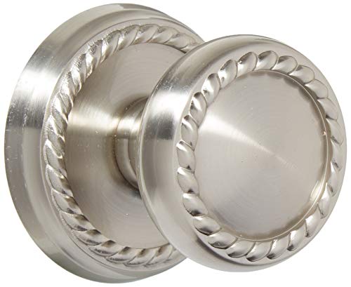 Classic Rope Rosette Set with Matching Rope Door Knobs Double Dummy in Satin Nickel. Old Door Knobs.