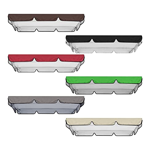 Patio Porch Swing Canopy, Replacement Waterproof Swing Top Cover, Garden Swing Seat Replacement Canopy Sun Shade Awning Cover For Outdoor Patio Yard Park Porch Balcony Backyard (Beige) #TOP4