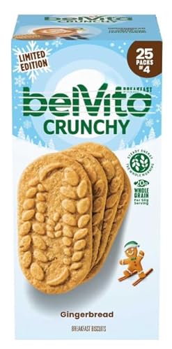bel+Vitas Breakfast Bars Biscuits, Gingerbread, Holiday, 1.76 oz., 25 pk.