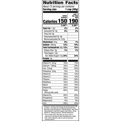 Golden Grahams, Breakfast Cereal, Graham Cracker Taste, Whole Grain, 18.9 Oz #TOP5