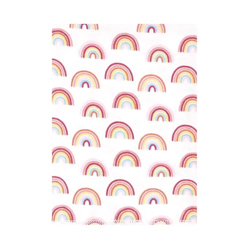 Image of Hudson Baby Unisex Baby Cotton Poly Flannel Burp Cloths Bundle, Sunshine and Rainbows, One Size