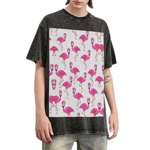 T-shirt flamant rose homme coupe ample manches courtes en coton