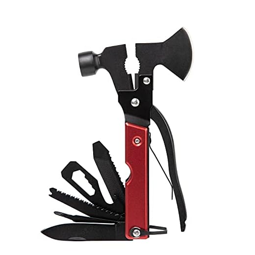 Acessórios de acampamento multiferramentas, machadinha de caminhada ao ar livre, equipamento de sobrevivência, presentes para homens, pai, marido, multiferramenta 14 em 1 com alicate