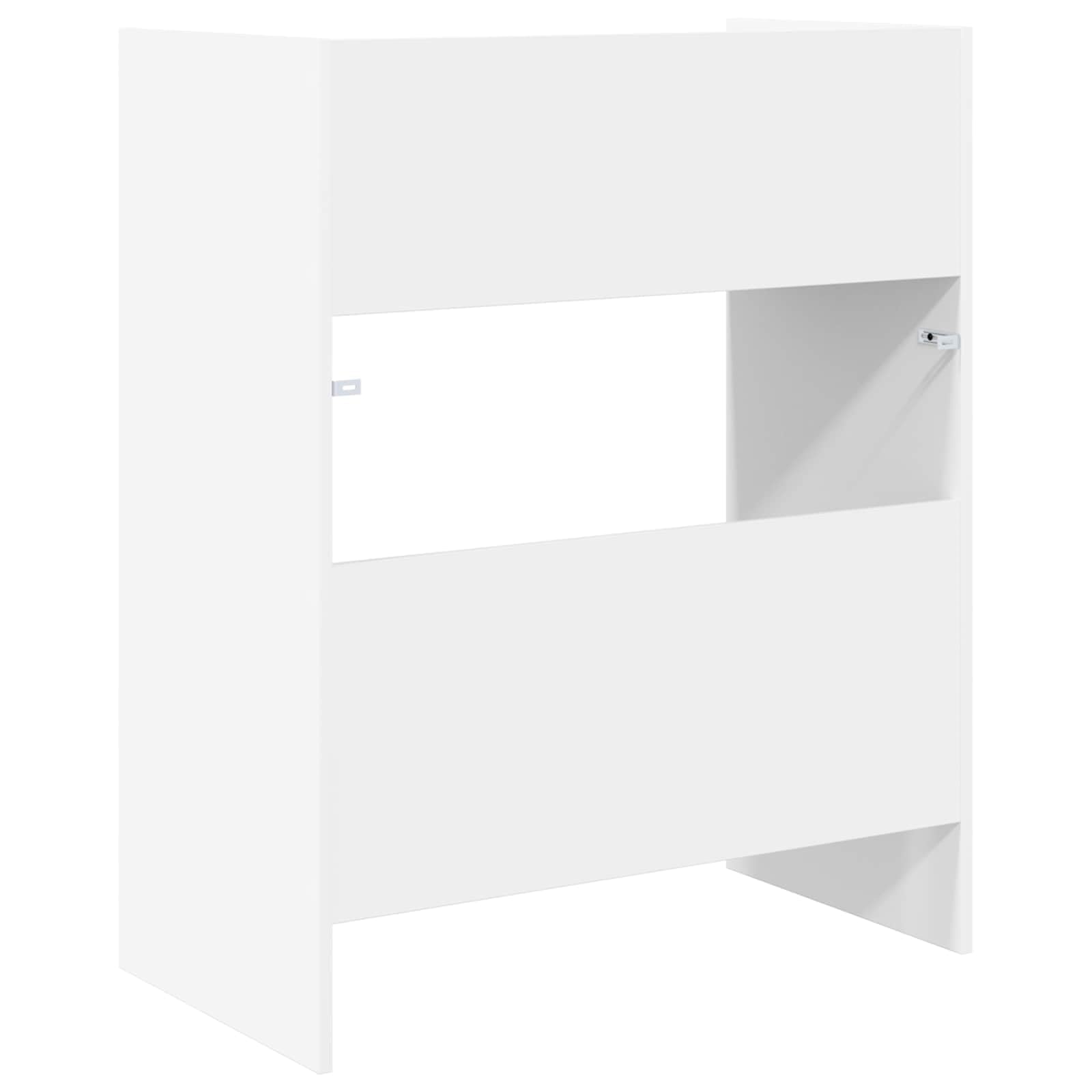 vidaXL Tavolo da DJ bianco, 82 x 45 x 102 cm, in legno di ingegneria, tavolo DJ a forma di U, spazio moderno ed ergonomico, attrezzatura audio multifunzionale, stazione professionale
