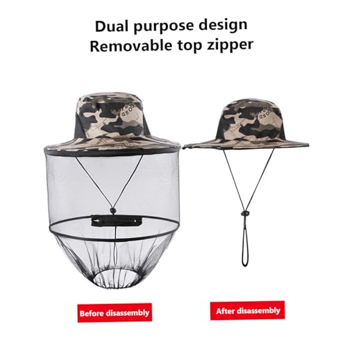 Sombrero de cubo para sol con red de medio cuerpo transpirable 2
