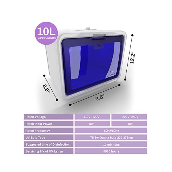 UV-Sanitizer-Box-LETORS-10L-Large-Capacity-UV-Light-Sanitizer-Box-for-Baby-Bottles-Toys-Smartphones-Salon-Tools-or-Other-Items-UV-Sterilizer-Box-for-Home-School-or-Salon UV Light Nail Tool Cleaning Machine 12L Large Capacity Barbershop Cleaning Supplies, Nail Cleaner Box Cleaning Cabinet Salon Equipment for Spa, Beauty, Home