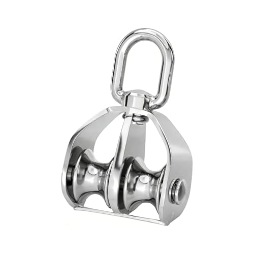 Poulie double M75 poulie acier inoxydable 304 crochet pivotant levage grue 800 kg