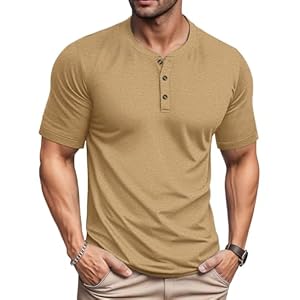 MAGCOMSEN Henley Shirts for Men Cotton Lightweight 3 Button Tops Short Sleeve Classic Pullover Casual Shirt XS