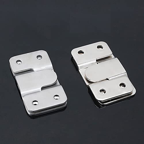 Image of 5 Pairs Stainless Steel Flush Mount Bracket Interlocking Photo Picture Frame Hook Hanger Z Clip Furniture Connector Wall Mount Hardware (Silver, 44x19mm)