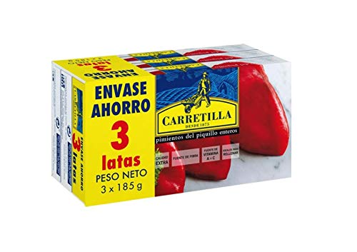 Pimientos del piquillo enteros extra pack ahorro 3 latas 150 g neto escurrido