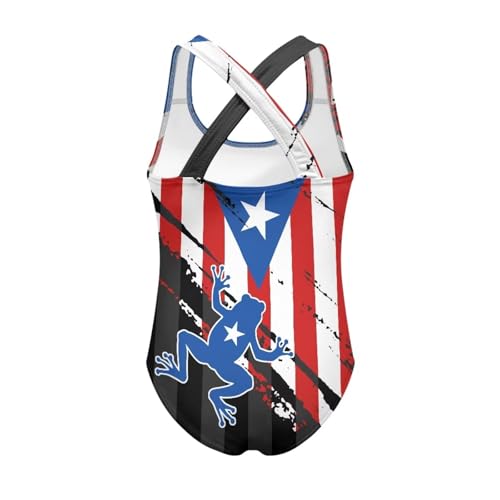 Image of WELLFLYHOM Girls Swimsuit 5-14 Cross Back Swimwear Full Coverage One Piece Bathing Suit Sleeveless Beachwear