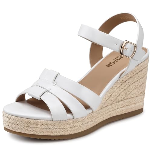 Image of TEMOFON Wedge Sandals for Women Dressy: Platform Wedge Espadrilles Sandals - Comfortable Summer Casual Open Toe Strappy Shoes Size 5-11