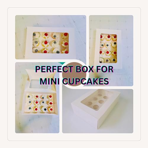 Mini Cupcake Boxes Set of 10 Plus 15 Free Baking Recipes, Each Mini Cupcake Box holds 12 Mini Cupcakes and Mini Muffins, Mini Cupcake Holders - Mini Cupcake Container - Dessert Cup Boxes - Thumbnail 6