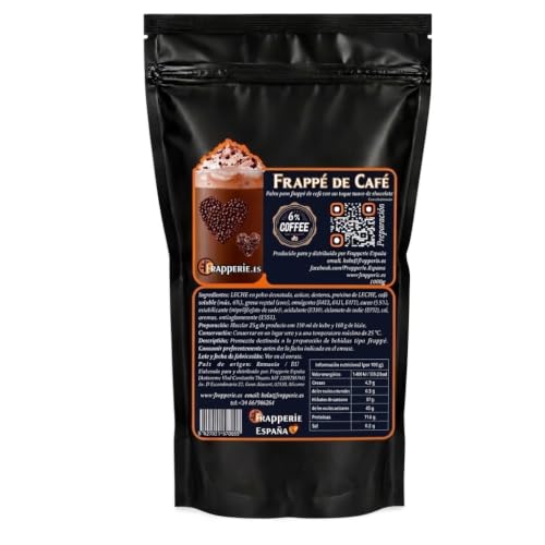 Frapperie Preparado en Polvo para Frappé de Café con un Toque de Chocolate, Base Instantánea para Bebidas Frías y Granizados, Bolsa de 1 kg