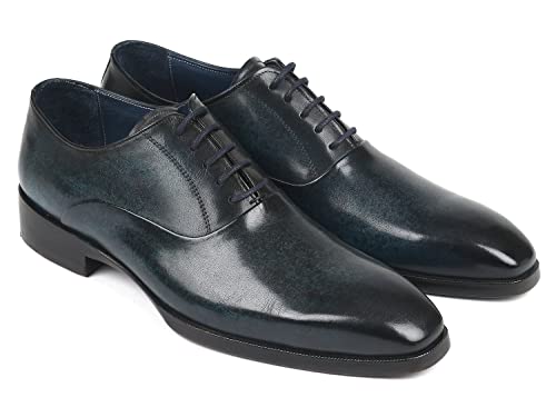 Oxford Paul Parkman homme bleu marine souliers habillés en cuir bout uni ID#5523-NVY