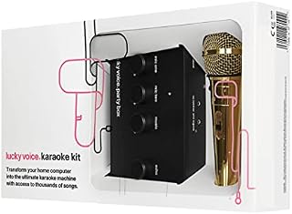 Lucky Voice Karaoke Machine & Microphone for Adults & Kids - 10,000 Songs Free Access - Gold - Portable, Lightweight Karaoke Kit - Connect with Phone, Tablet, Laptop