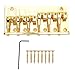 Zinc Alloy 6 String Electric Bass Bridge, Heavy Duty Cast Base Assembly, Sturdy Structure, Cr Plated Appearance,Bass Accessory, for Bass Instrument (Golden)