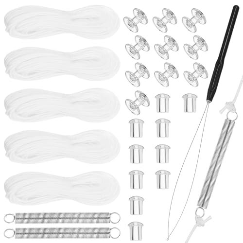 Gatuida Replacement Cord for Blinds Window Blind Accessories Parts Pleated Shade Repair Kit 5 Sets White