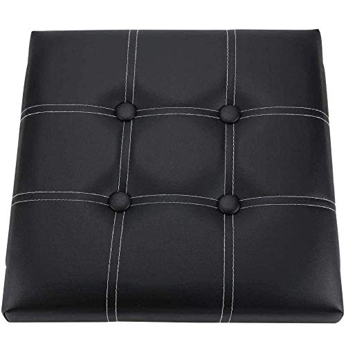 Repose-pieds marchepied pliable en cuir avec coffre carré - 6
