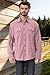 Cromoncent Mens Flannel Shirts Business Casual Long Sleeve Button Down Shirts, Flannel Pink,Medium