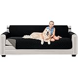 Sofa Shield Original Patent Pending Reversible X-Large Oversized Sofa Protector for Seat Width up to 78 Inch, Furniture Slipcover, 2 Inch Strap, Couch Slip Cover Throw for Dogs, Pets, Sofa, Black Gray