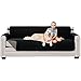 Sofa Shield Original Patent Pending Reversible Oversize Sofa Slipcover, Dogs, 2" Strap/Hook, Seat Width Up to 78" Washable Furniture Protector, Couch Slip Cover for Pets (Oversize Sofa: Black/Gray)