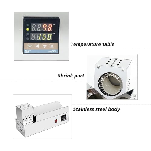 Macchina elettrica termoretraibile per bottiglie di vino, controllo digitale della temperatura, chiusura in pellicola in PVC e PP, riscaldamento commerciale in acciaio inox inferiore a 80 mm di