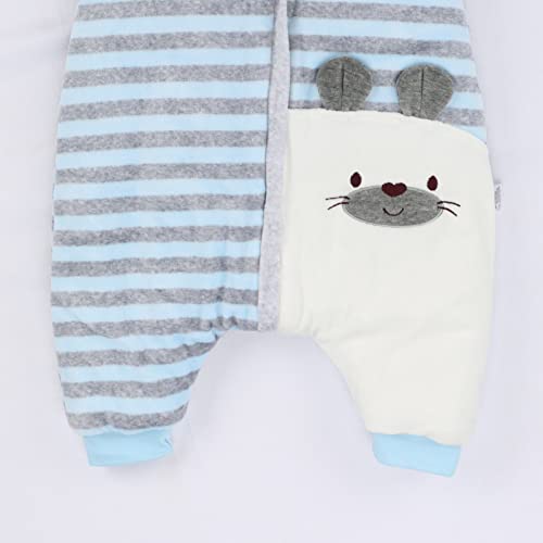 Baby Schlafsack mit Füßen und Langarm Schlafanzug 3.5 Tog Baumwolle mit Abnehmbaren Ärmel Tragbare Decke für 9-24 Monate - Image 7