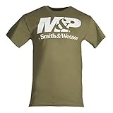 M&P by Smith & Wesson Men's Distressed Logo T-Shirt (Military Green - M)