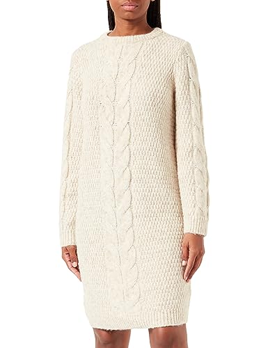 PIECES Damen Pcnina Ls O-Neck Knit Dress Noos Bc, Birch, M