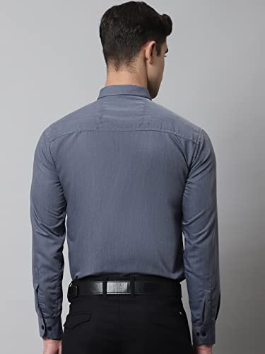Image of Majestic Man Slim Fit Solid Cotton Blend Formal Shirt for Men