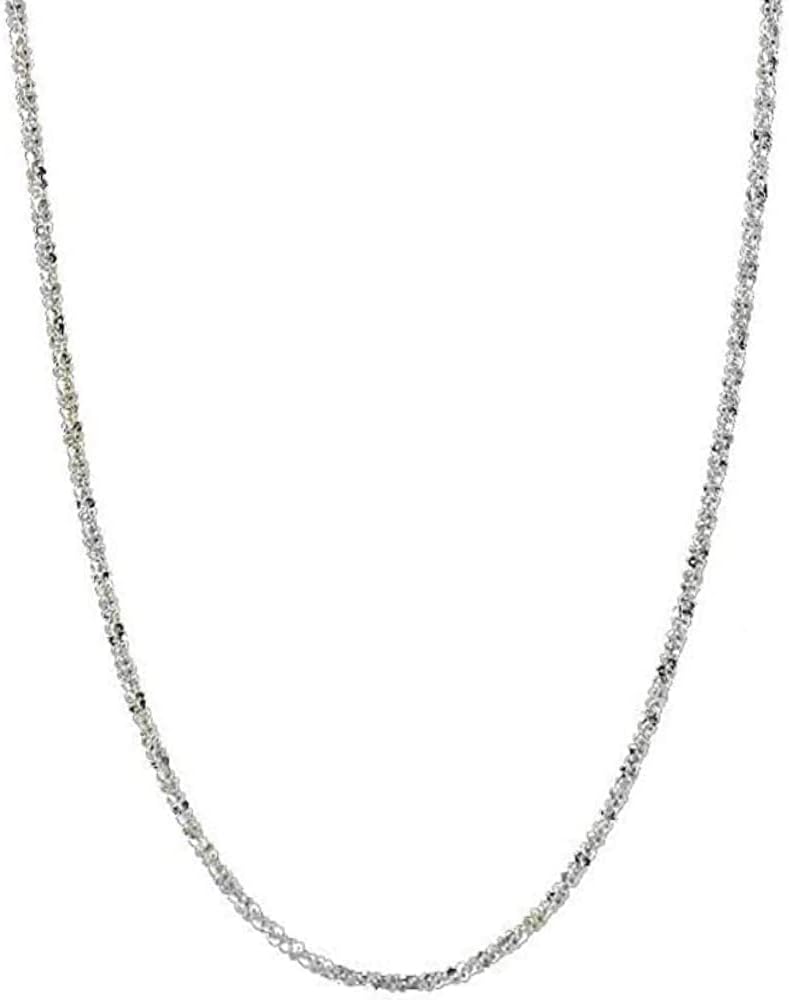 Savlano 925 Sterling Silver Solid Crisscross Roc Chain Necklace For Women - Made in Italy Comes With a Gift Box