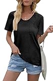 basic shirts damen kurzarm 65% Baumwolle + 35% Elasthan. Das Tuch der Kleidung besteht aus leichten und weichen Materialien, wodurch Sie sich wohl fühlen. Selbst an Orten, an denen Sie während des Trainings schwitzen, fühlen Sie sich nicht stickig.