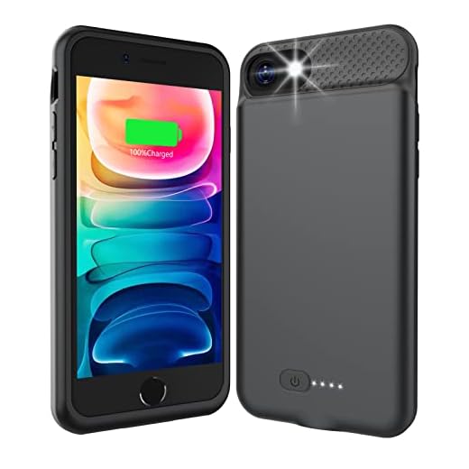 Battery Case for iPhone 8/7/6S/6/SE 2020 2022, 6000mAh Ultra-Slim Full Protective Portable Charging Case Rechargeable Extended Charger Case for iPhone 8/7/6S/6/SE 2nd 3rd (4.7'')