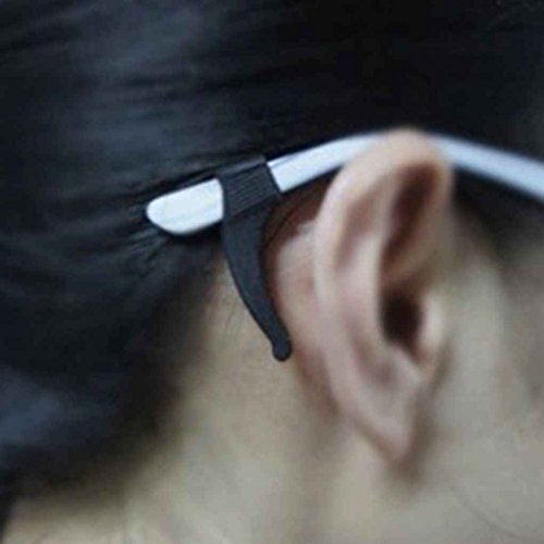 fgyhtyjuu 2 Pares sostenedor antirresbaladizo Lentes Extremo de plástico de Silicona Grip Gancho espectáculo Deportivo