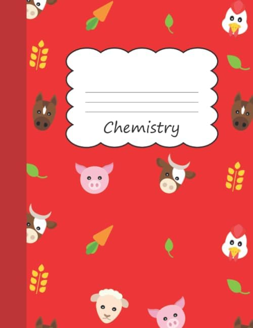 Chemistry: Animal Farm Large Blank Primary Sketchbook Paper | Creative Horse Sheep Pig Cow Carrot Livestock Farming & Zoo Red Cover | Drawing Sketch ... Pad Sketch Book| Create & Learn to Draw