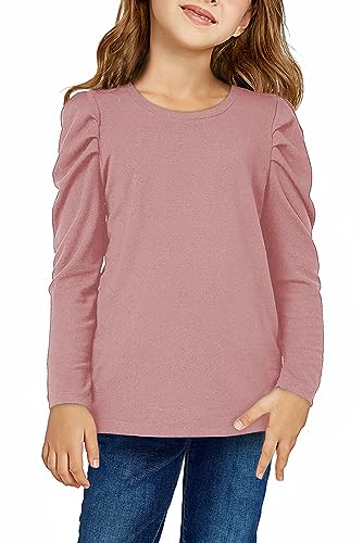 Image of blibean Tween Girls Puff Sleeve Shirts Stylish Fall Tops Size 4-15 Years Old