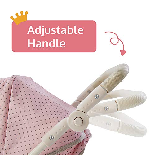 Olivia's Little World 2 in 1 Kinderwagen Puppenwagen Faltbar Rosa/Grau OL-00009 – Bild 3