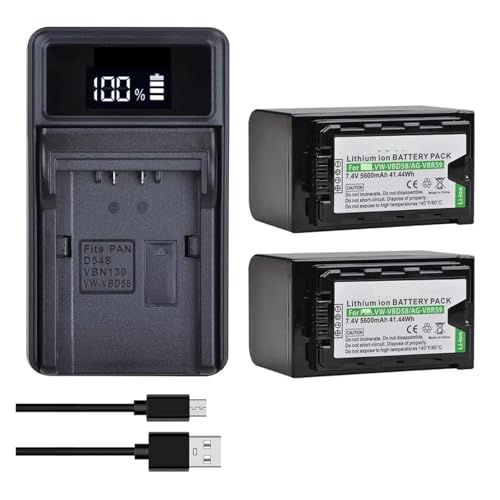 Cargador de batería VW-VBD58 para Panasonic HC-X1500 y AG-UX180 en rodajes exteriores