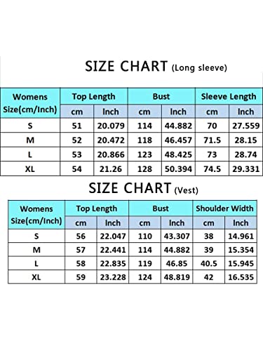 Thaisu Women's Fall Winter Outerwear, Solid Color Puffer Down Zipper Long Sleeve Jacket Coat/Sleeveless Vest Waistcoat (Black Vest, S) #TOP6