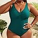 Plus Size Women One Piece Swimsuit Solid Tummy Control Bathing Suit Full Coverage Ruched Swimwear 2026 Fashion Green