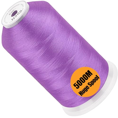 Image of New brothread - Single Huge Spool 5000M Each Polyester Embroidery Machine Thread 40WT for Commercial and Domestic Machines - Purple(Janome Color)