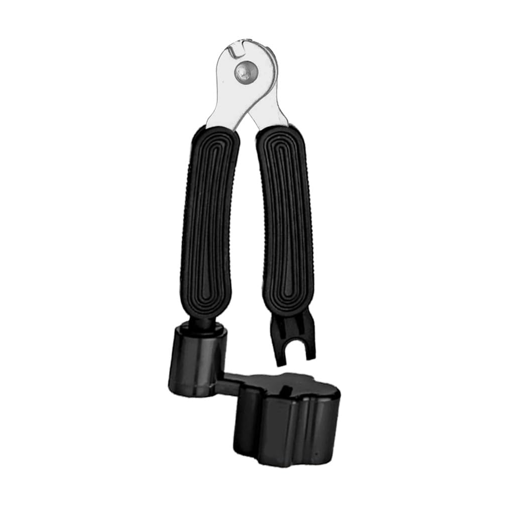 Neowood (NSW-6) 3-in-1 Guitar String Winder Cutter Pin Puller � Multifunctional Guitar Maintenance Tool for Acoustic & Electric Guitars � String Peg Winder, Cutter, and Bridge Pin Remover (Black)