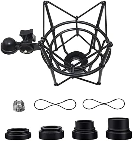 Audio Array AA-04 Metal Spider Shock Mount for Condenser Microphone | Anti Vibration, Suspension, Isolation | 4 Size Bottom Screws & Extra Replacement Elastic Bands | Recommended For Rode, Samson, etc
