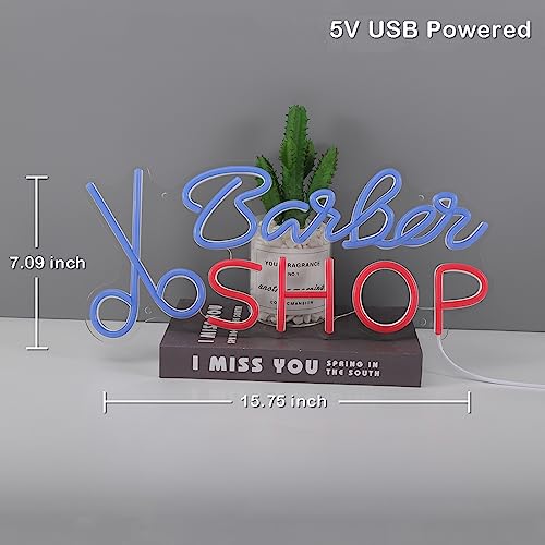 Image of Planzo Barber Shop LED Neon Light Sign Hair Salon Studio Store Wall Decor | Business Beauty Salon Neon Sign Light Wall Decor, Hairdresser Birthday Christmas Store Opening Gift, 15.75 inch x7.09 inch,USB