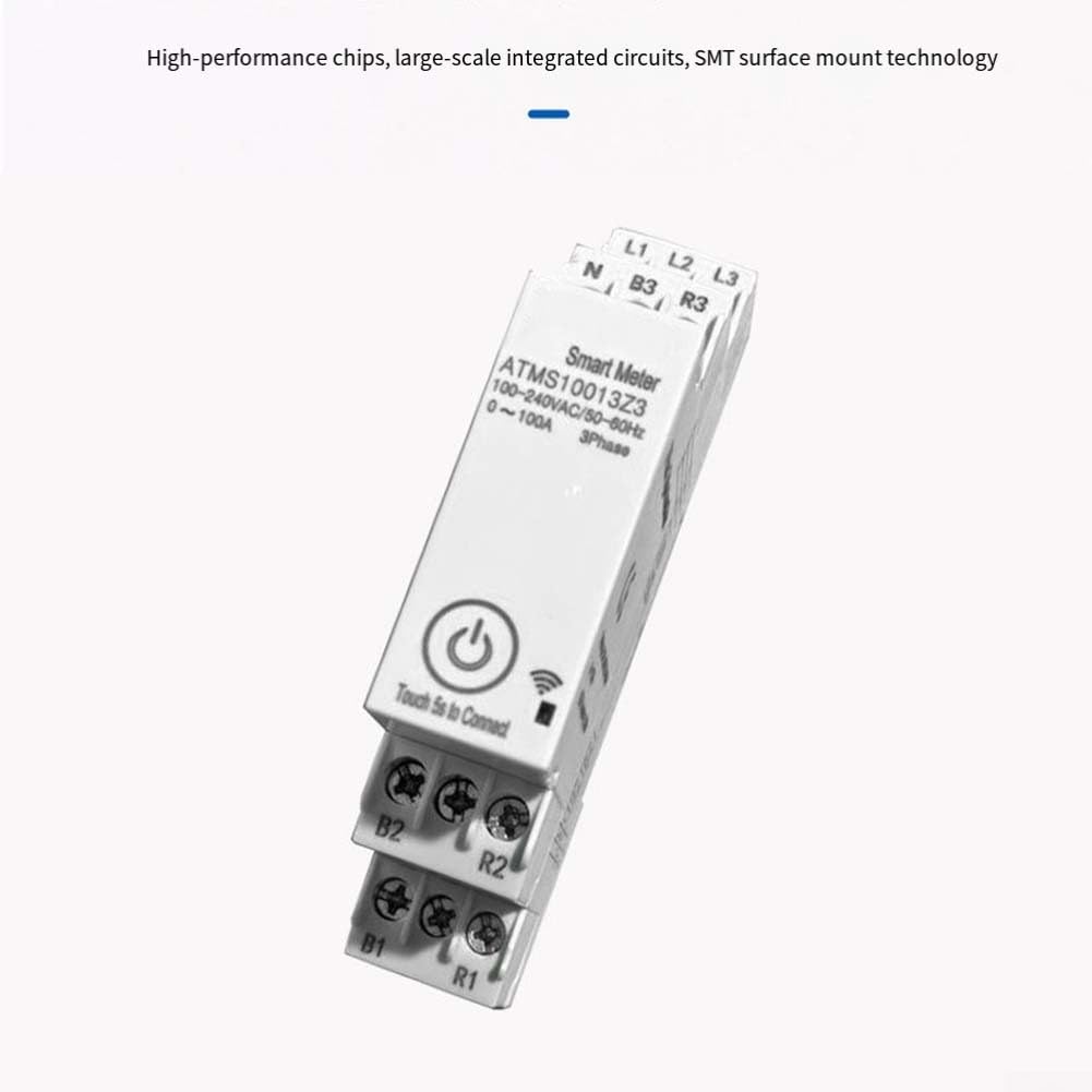 Smart Energy Meter trifase con per Zigbee, convertitore di corrente per app Tuya, 3 x 230/400 V fino a 100 A, misurazione bidirezionale, guida DIN