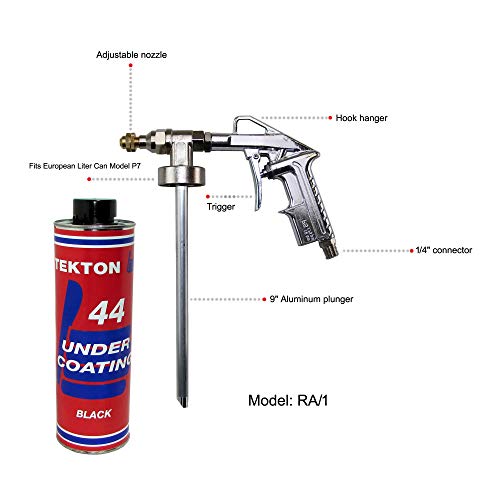 Image of Automotive Undercoating Spray for Vehicles - 5 Cans, Sprayer, Wand Kit | Professional Grade Undercoating, Black
