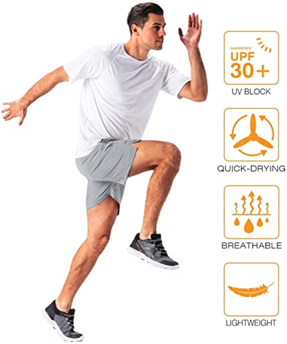 Image of Men's Workout Running Shorts Quick Dry Lightweight Gym Shorts with Zip Pockets S5Shorts