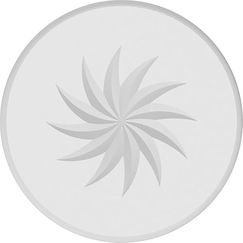 Miniatura 2 de Ekena Millwork ROSP080X080X100GRY14 Roseta espiral estándar Grayson con borde redondeado, 8 pulgadas de ancho x 8 pulgadas de alto x 1 "P